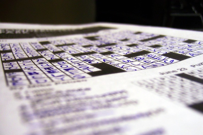 Crossword puzzle in progress